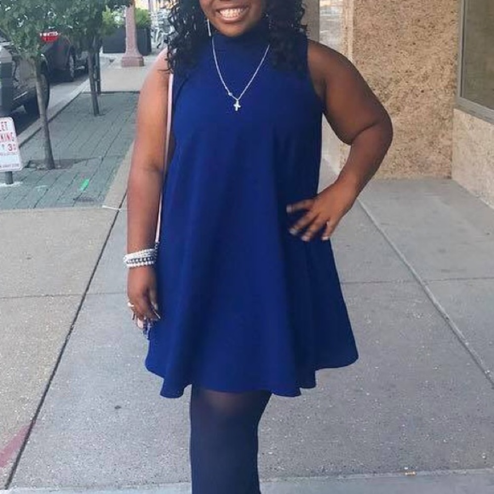 Navy Blue Halter Dress (Thick and Nice Quality)